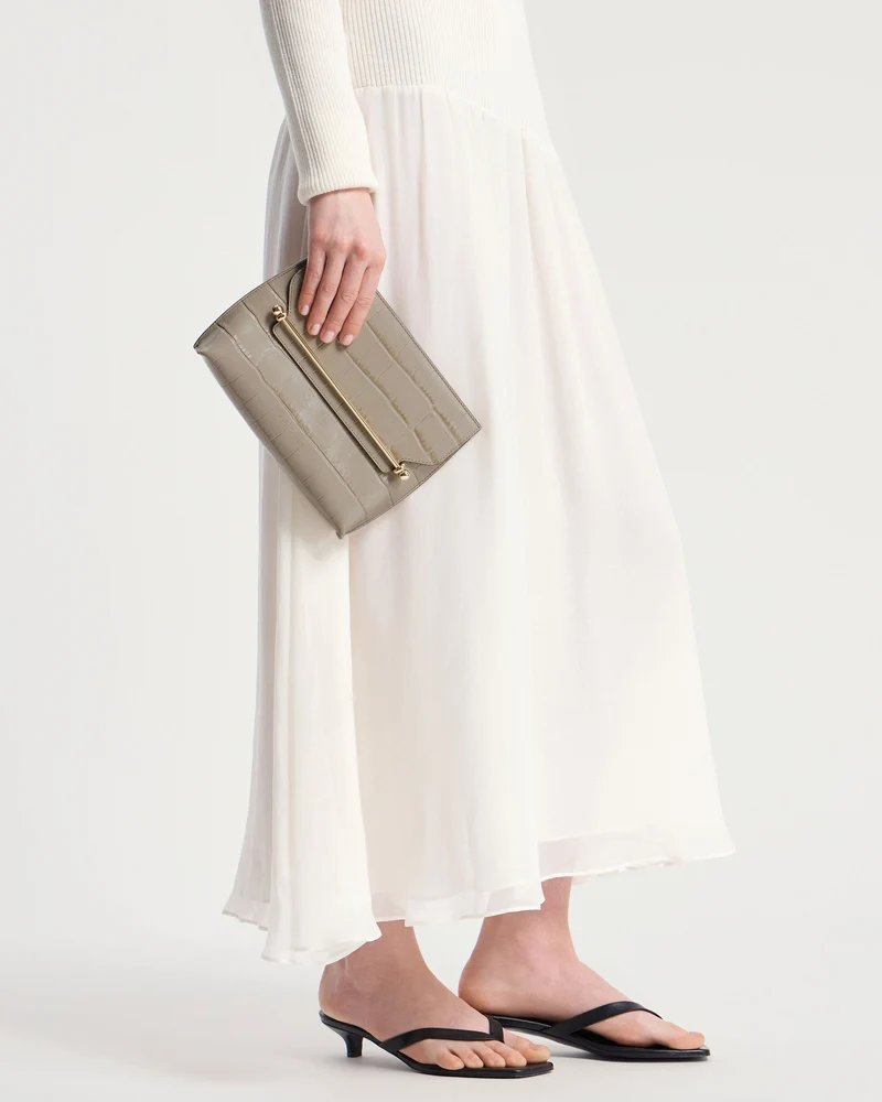 Stylist - Croc-Embossed Leather Light Taupe