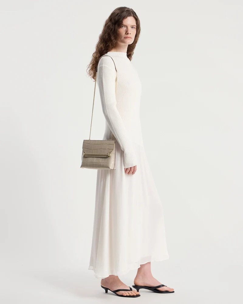 Stylist - Croc-Embossed Leather Light Taupe