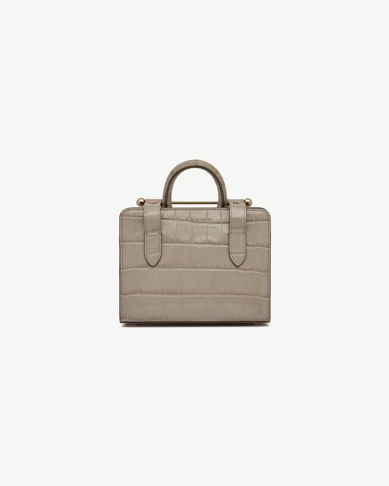 Nano Tote - Croc-Embossed Leather Light Taupe