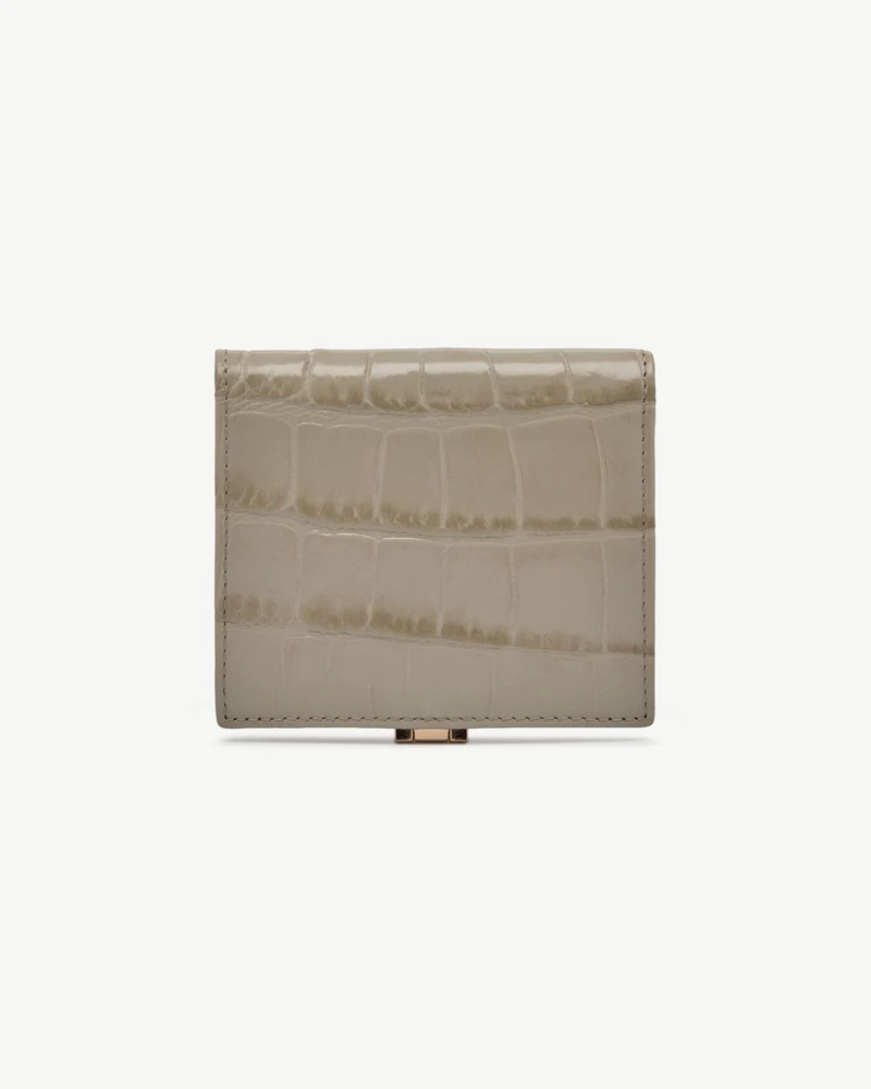 Melville Street Wallet - Croc-Embossed Leather Light Taupe