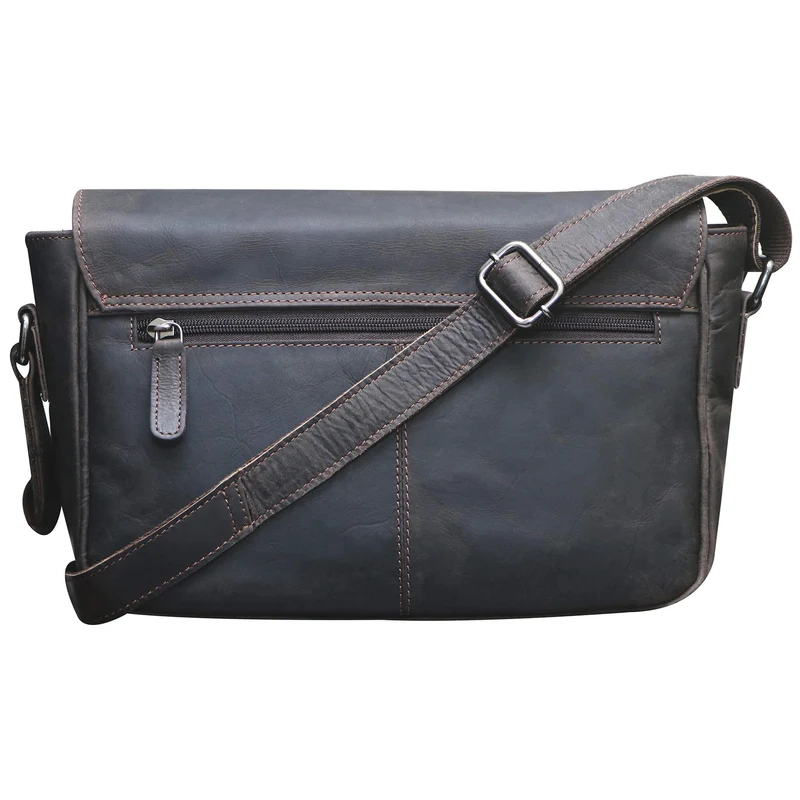 Ema Ledertasche Damen Umhängetasche mit Vielen Fächern Vintage-Look