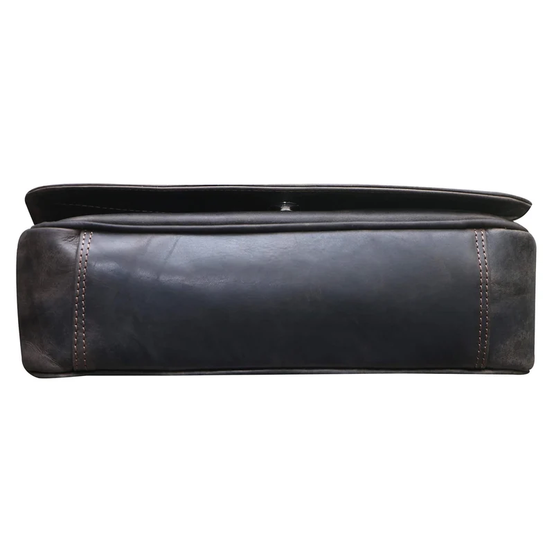 Ema Ledertasche Damen Umhängetasche mit Vielen Fächern Vintage-Look