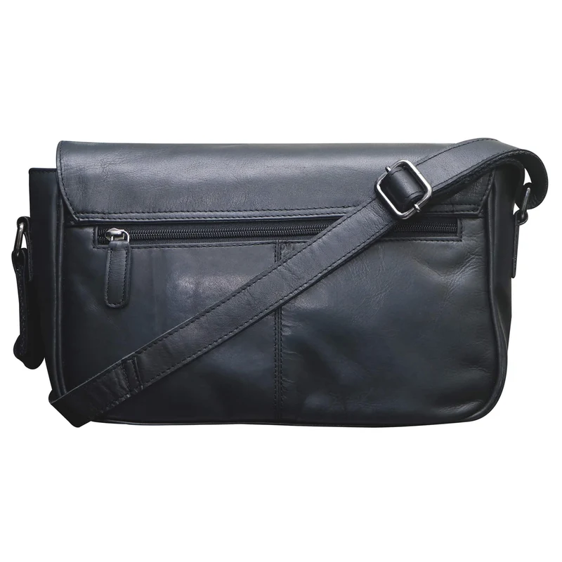 Ema Ledertasche Damen Umhängetasche mit Vielen Fächern Vintage-Look