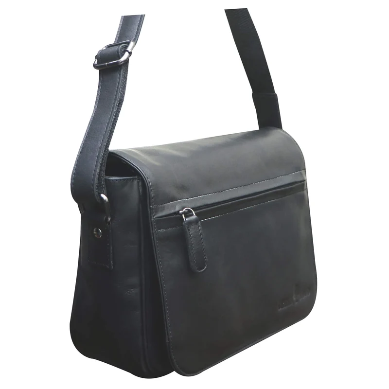 Ema Ledertasche Damen Umhängetasche mit Vielen Fächern Vintage-Look