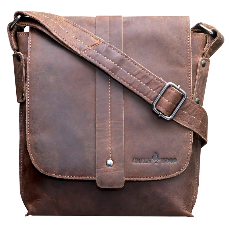 Henrik Umhängetasche Klein Herren Crossbody Tasche Damen Ledertasche