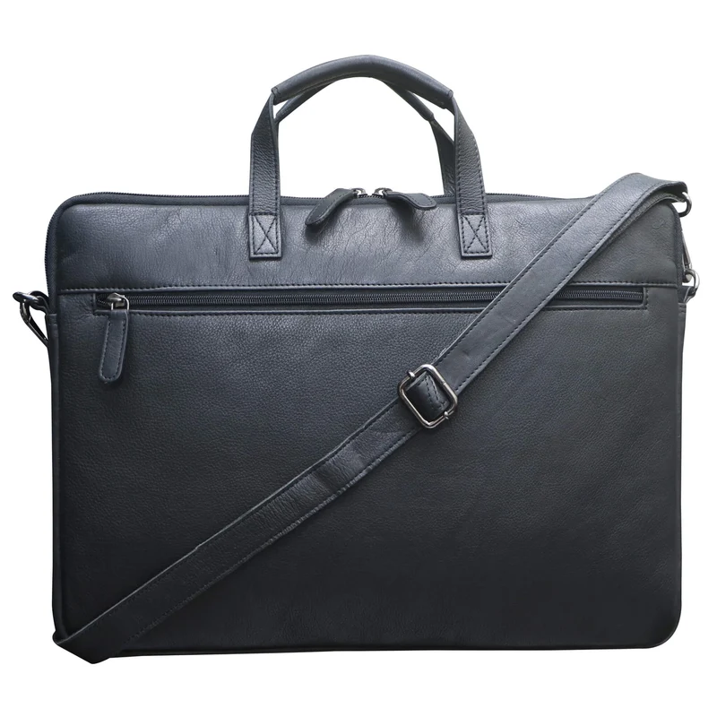 Fred Laptoptasche 17 Zoll Leder mit abnehmbarem Schultergurt Umhängetasche