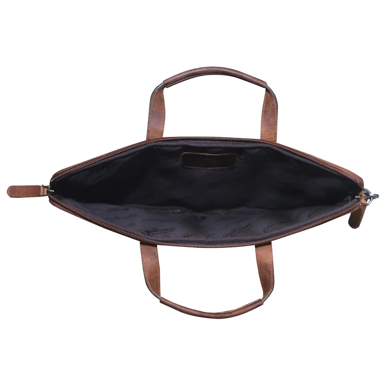Fred Laptoptasche 17 Zoll Leder mit abnehmbarem Schultergurt Umhängetasche