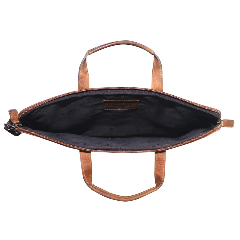 Fred Laptoptasche 15,6 Zoll Leder mit abnehmbarem Schultergurt Laptophülle