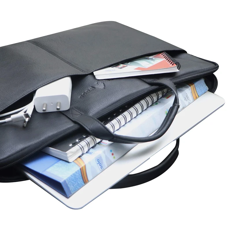 Fred Laptoptasche 15,6 Zoll Leder mit abnehmbarem Schultergurt Laptophülle