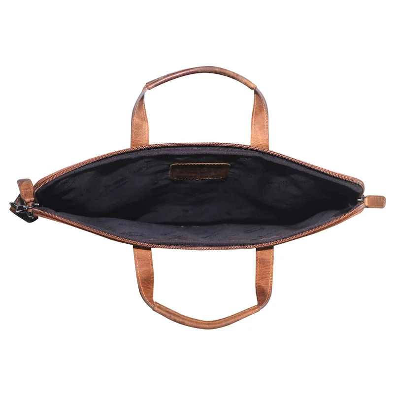 Fred Laptoptasche 14 Zoll Leder mit abnehmbarem Schultergurt Laptophülle