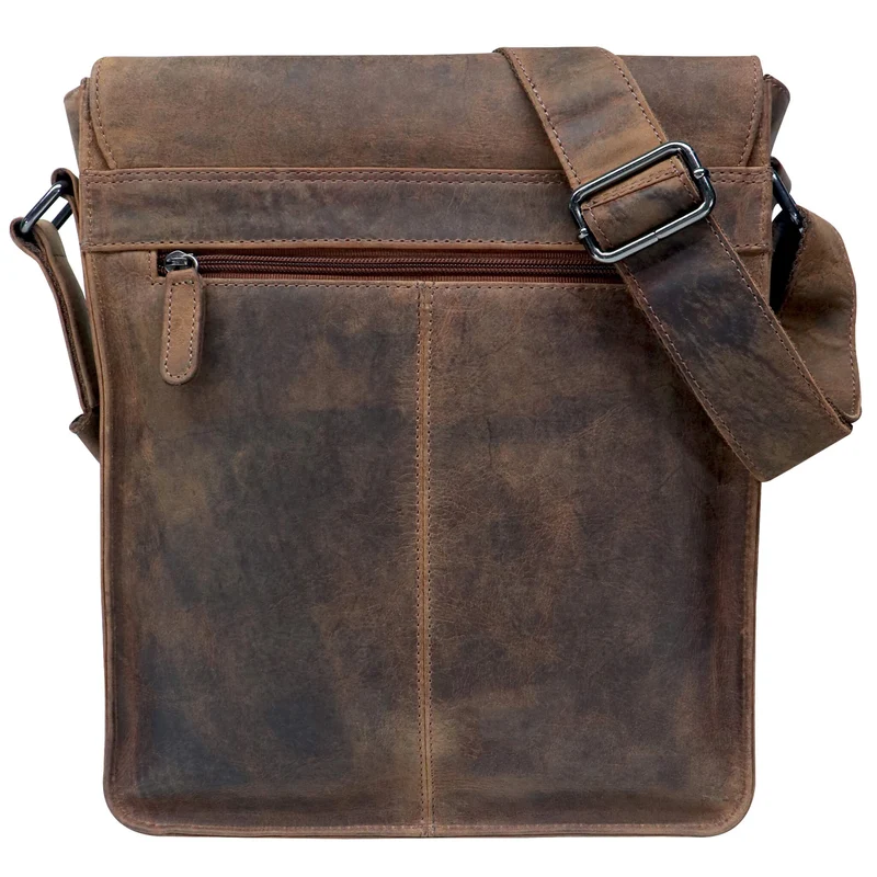 Hedwig Collegetasche Leder Damen Umhängetasche Herren Schultertasche A4