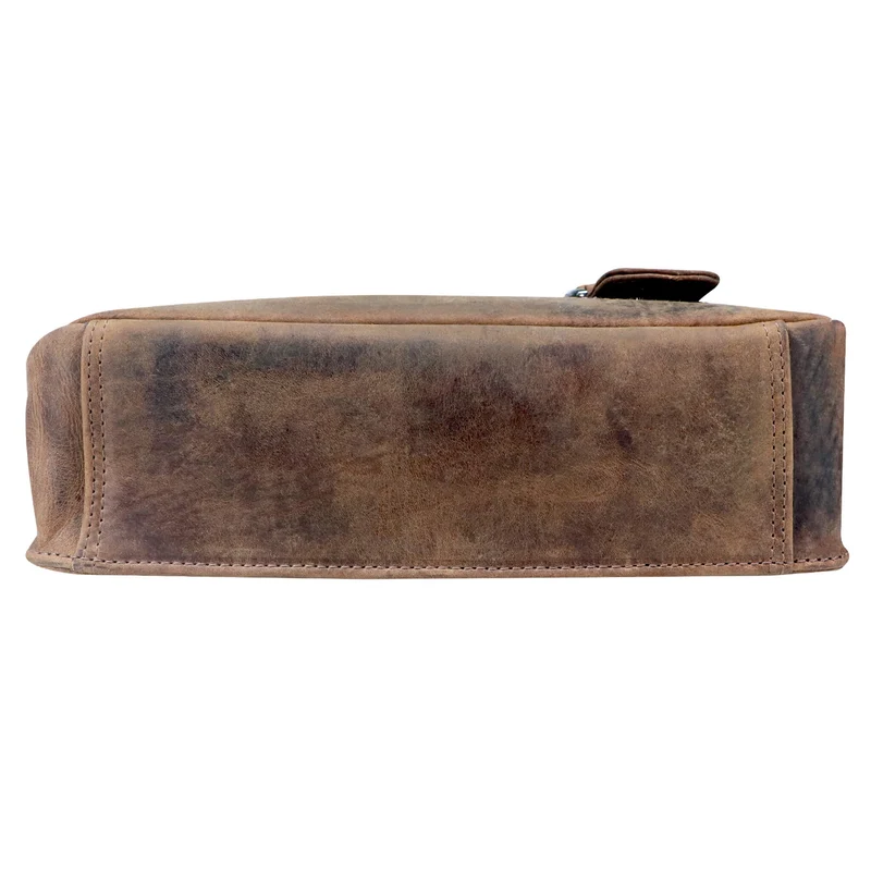 Hedwig Collegetasche Leder Damen Umhängetasche Herren Schultertasche A4