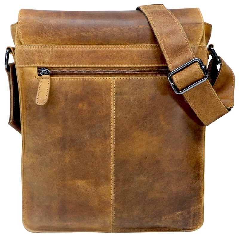 Hedwig Collegetasche Leder Damen Umhängetasche Herren Schultertasche A4