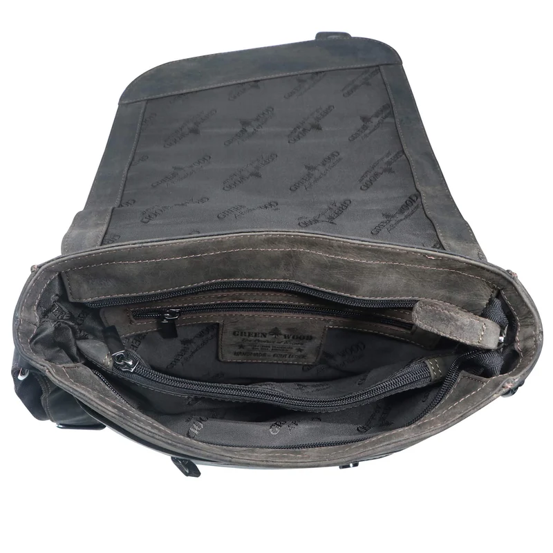 Hedwig Collegetasche Leder Damen Umhängetasche Herren Schultertasche A4