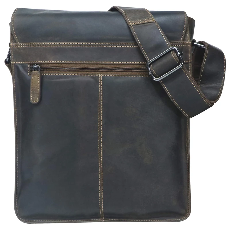 Hedwig Collegetasche Leder Damen Umhängetasche Herren Schultertasche A4