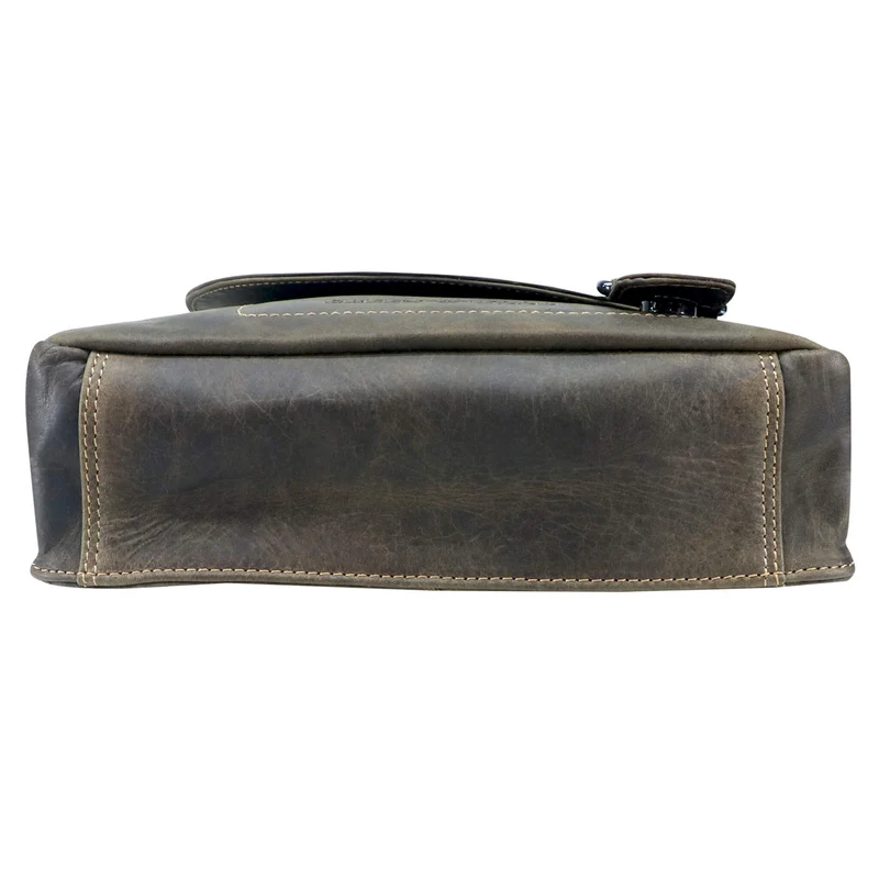Hedwig Collegetasche Leder Damen Umhängetasche Herren Schultertasche A4