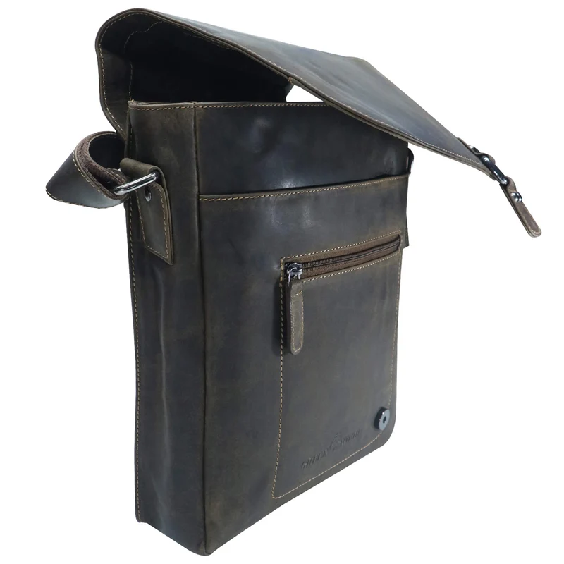 Hedwig Collegetasche Leder Damen Umhängetasche Herren Schultertasche A4