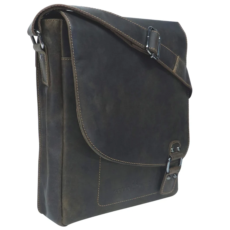 Hedwig Collegetasche Leder Damen Umhängetasche Herren Schultertasche A4