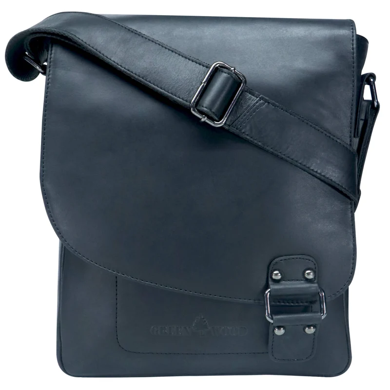Hedwig Collegetasche Leder Damen Umhängetasche Herren Schultertasche A4