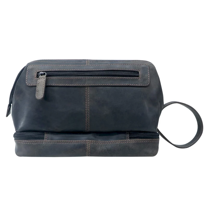 Hans Kosmetiktasche Damen Leder Große Kulturtasche Herren Wasserfest