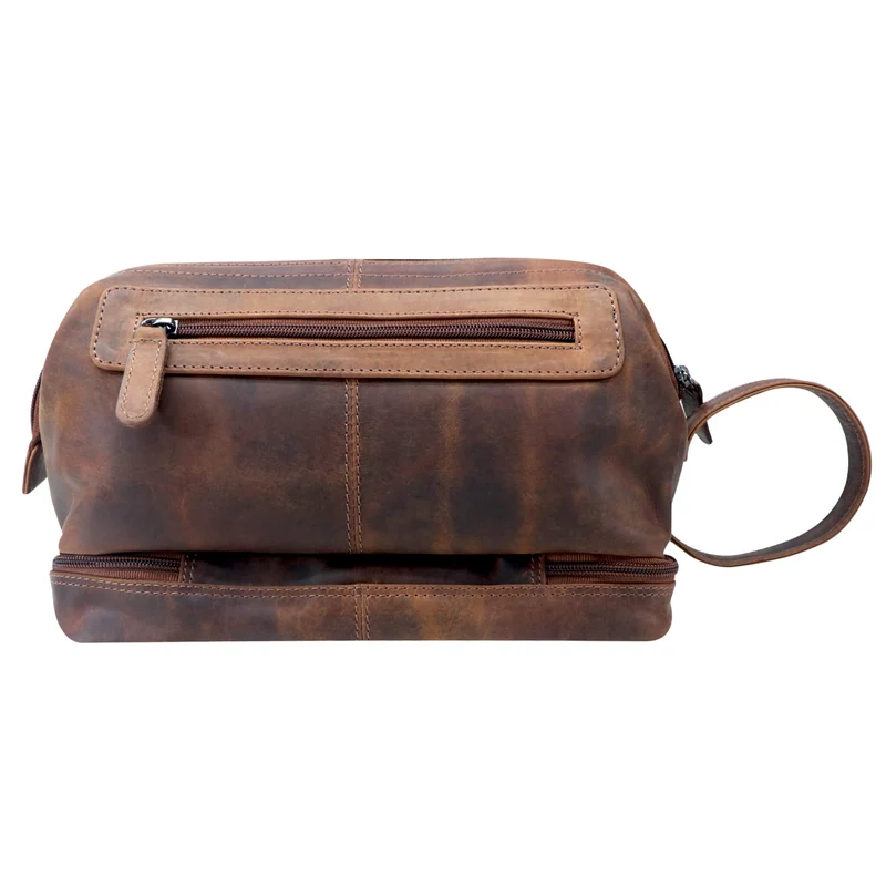Hans Kosmetiktasche Damen Leder Große Kulturtasche Herren Wasserfest