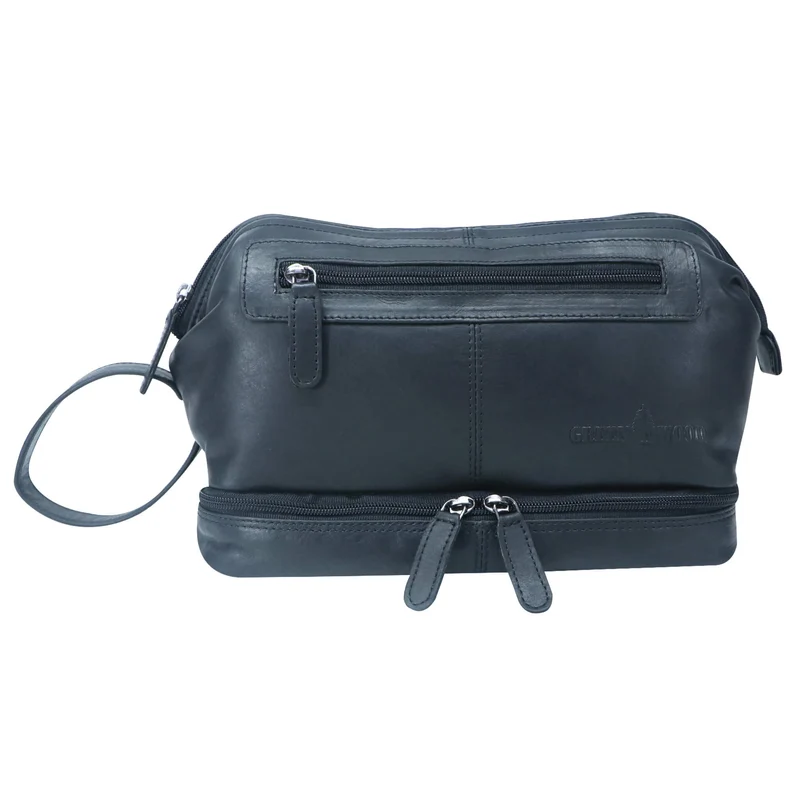 Hans Kosmetiktasche Damen Leder Große Kulturtasche Herren Wasserfest