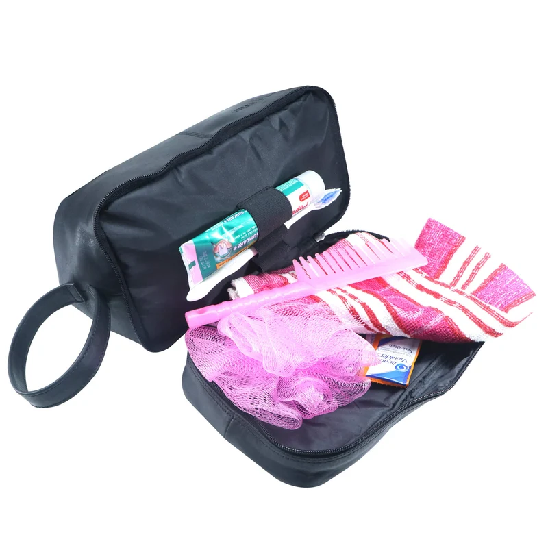 Hans Kosmetiktasche Damen Leder Große Kulturtasche Herren Wasserfest