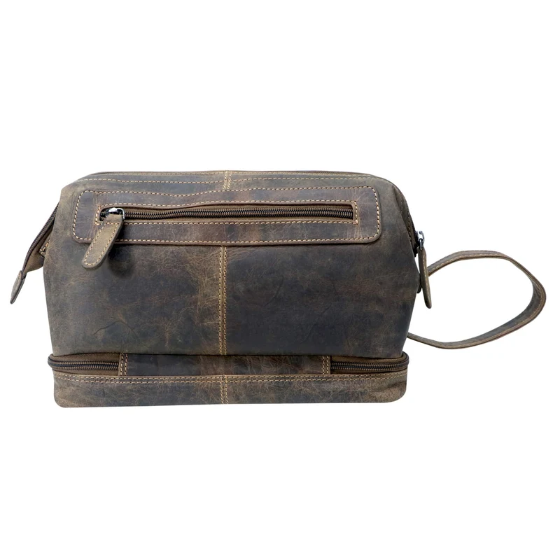 Hans Kosmetiktasche Damen Leder Große Kulturtasche Herren Wasserfest