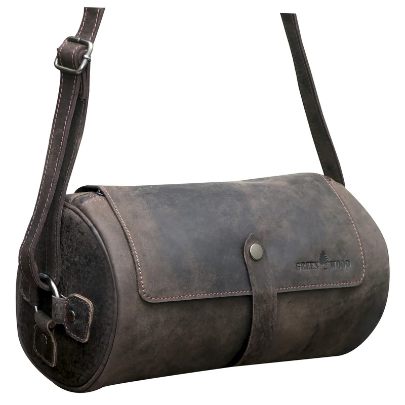 Molinero Zylindertasche Leder Umhängetasche Damen Runde Crossbody Tasche