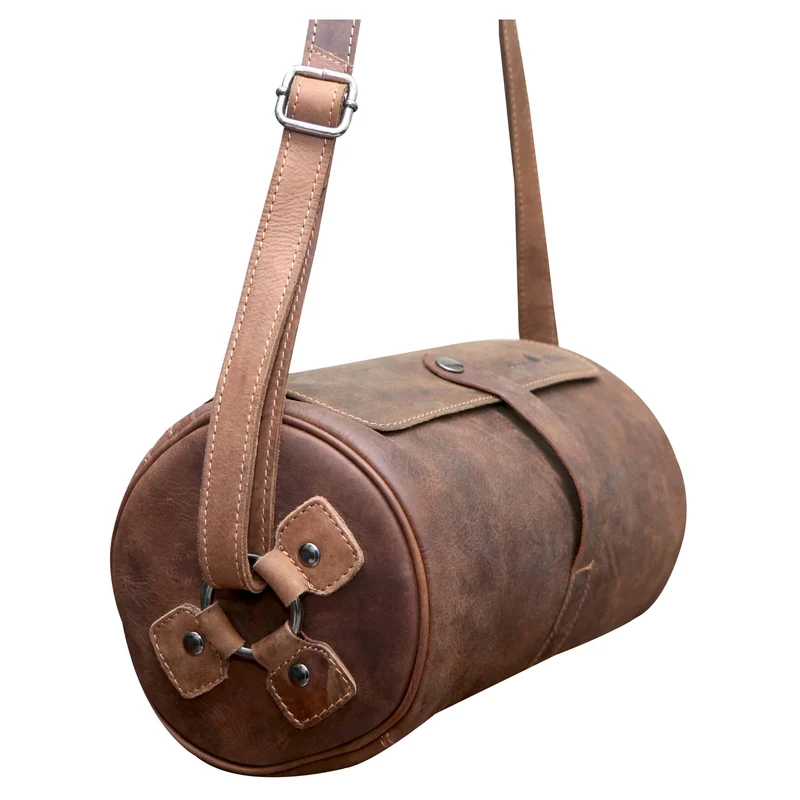 Molinero Zylindertasche Leder Umhängetasche Damen Runde Crossbody Tasche