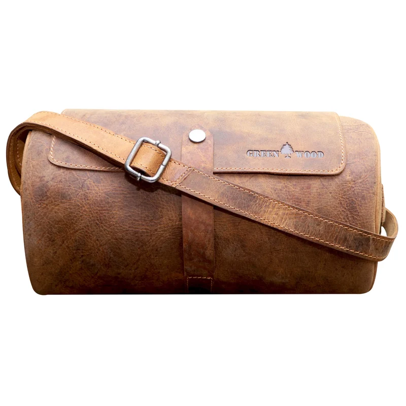 Molinero Zylindertasche Leder Umhängetasche Damen Runde Crossbody Tasche