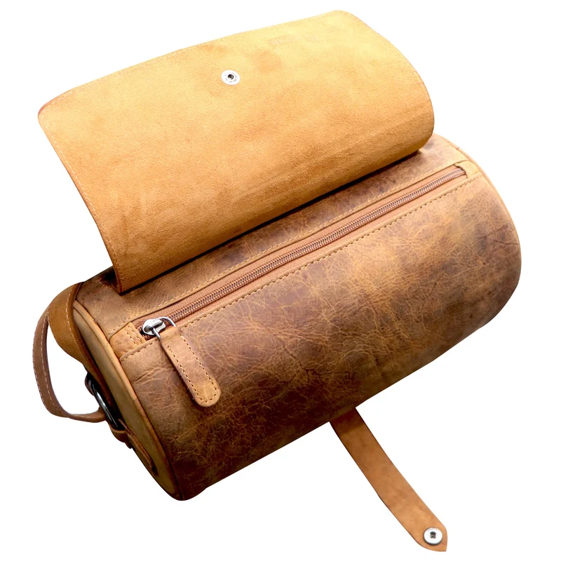 Molinero Zylindertasche Leder Umhängetasche Damen Runde Crossbody Tasche