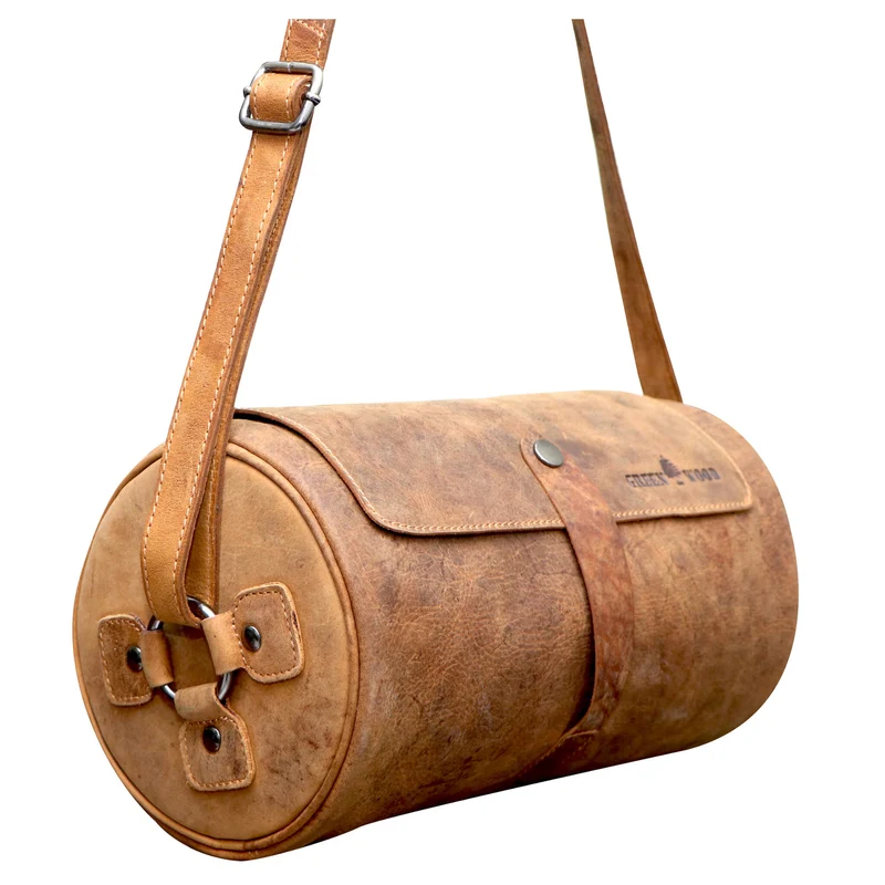 Molinero Zylindertasche Leder Umhängetasche Damen Runde Crossbody Tasche