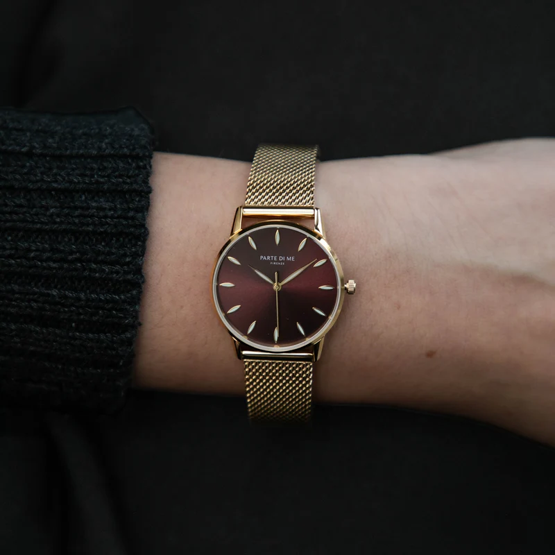 Parte Di Me Orologio rund Damenuhr goldfarben und dunkelbraun PDM09055