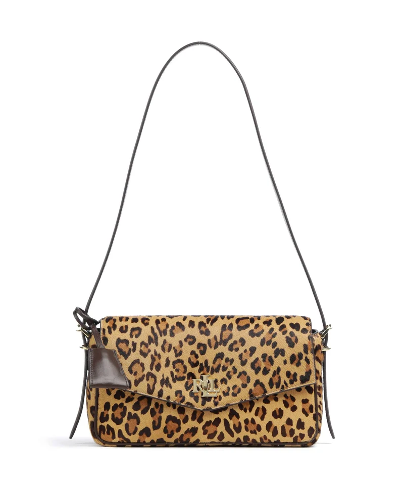 Lauren Ralph Lauren Farrah Medium Schultertasche modern leopard/chestnut brown