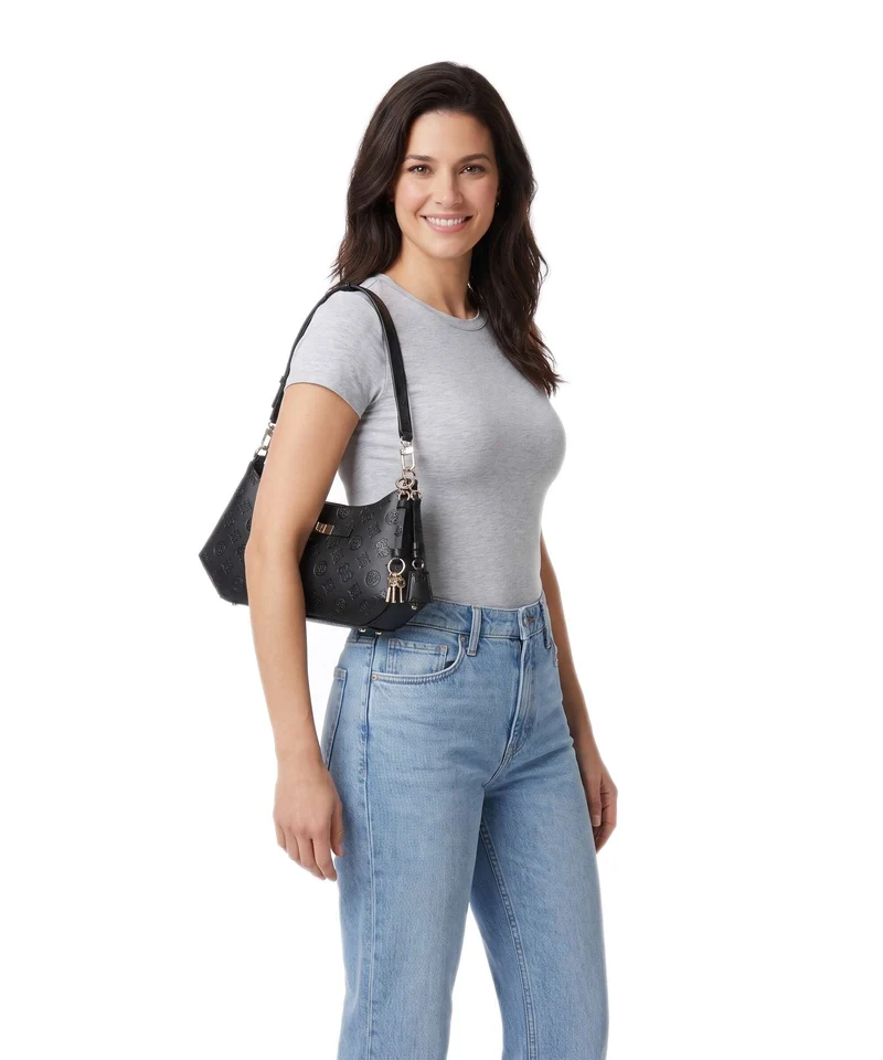 Guess Carmella Schultertasche black logo