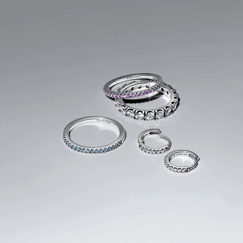 Pandora Timeless Funkelnder Aquamarin Half-Eternity-Band-Ring 192999C03