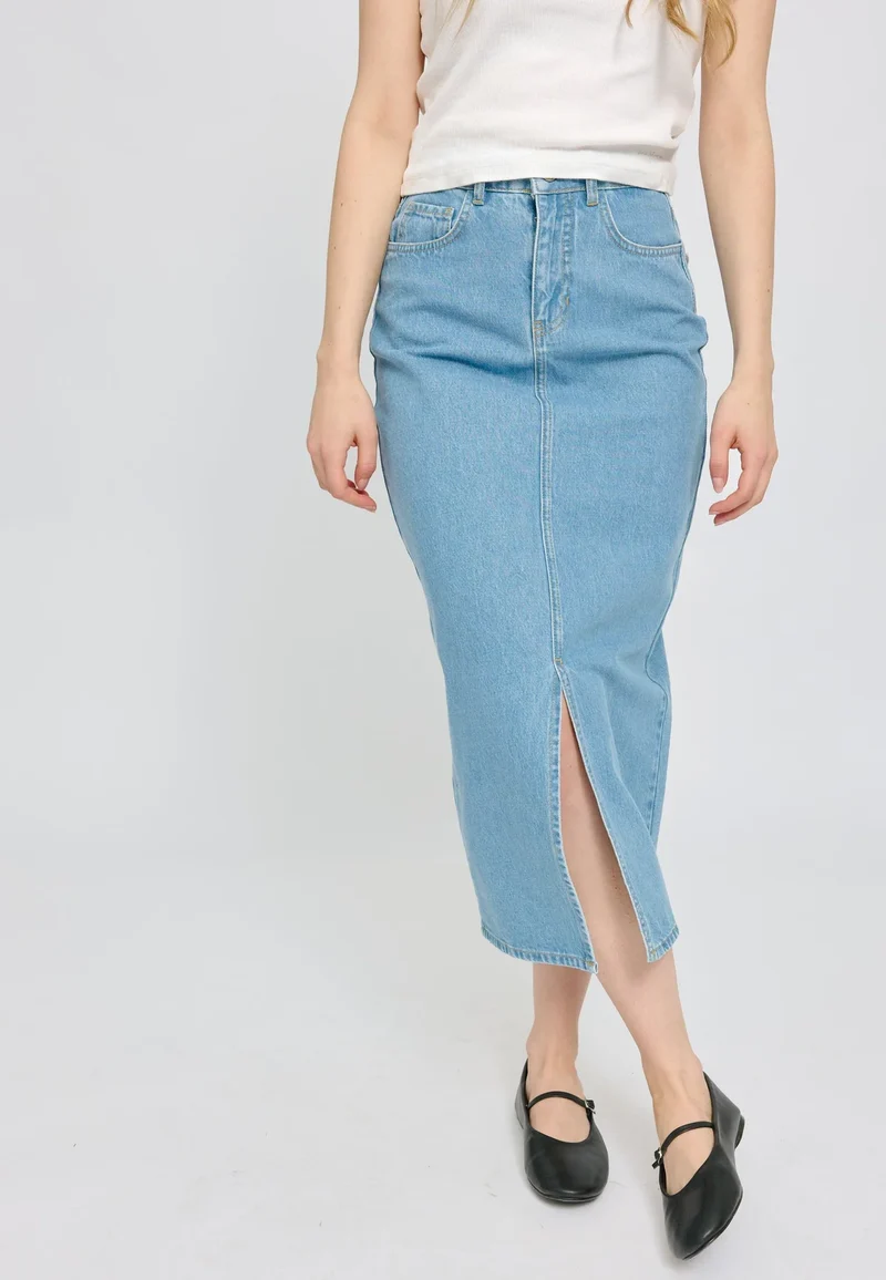 Jeansrock Denim Maxi Skirt Light Blue Wash