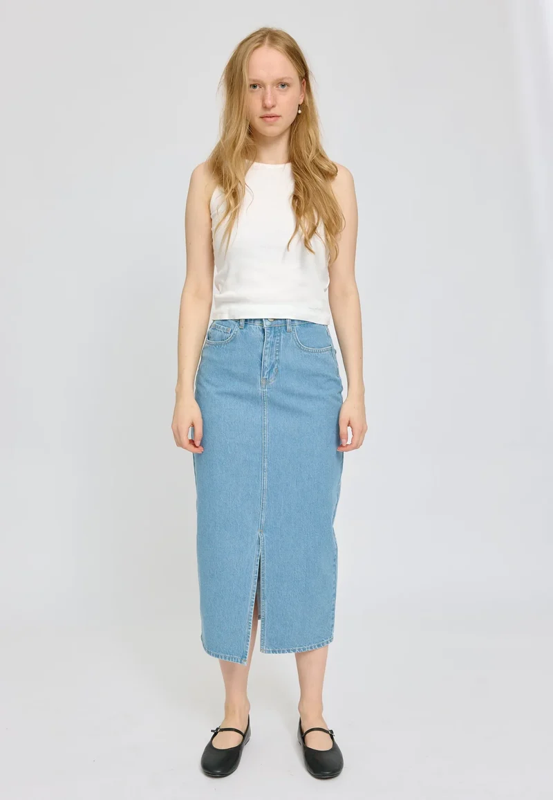 Jeansrock Denim Maxi Skirt Light Blue Wash