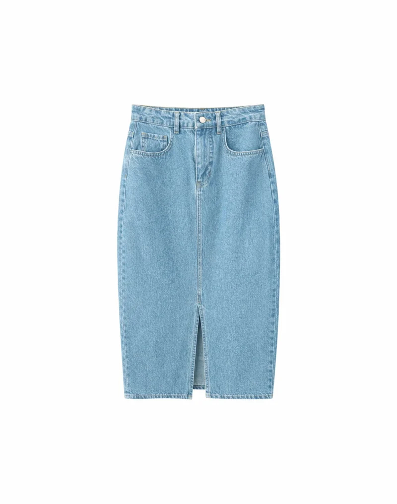 Jeansrock Denim Maxi Skirt Light Blue Wash