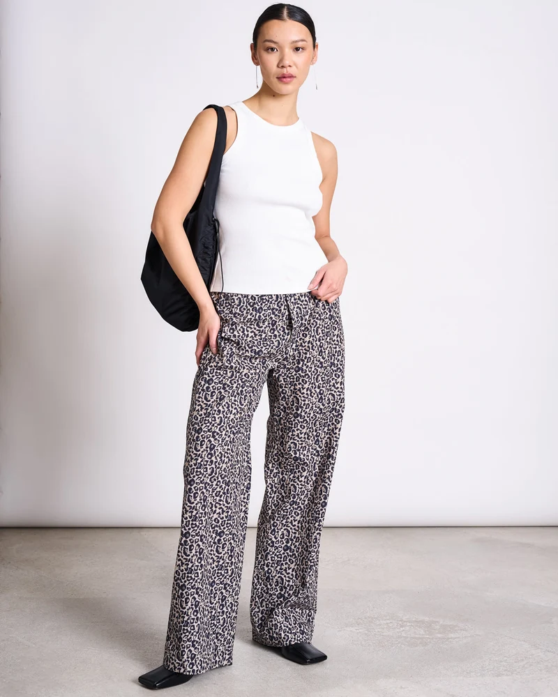 Hose Soby Cotton Pants Leo Print