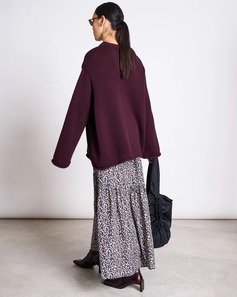 Rock Tiered Maxi Skirt Alca Leo Print