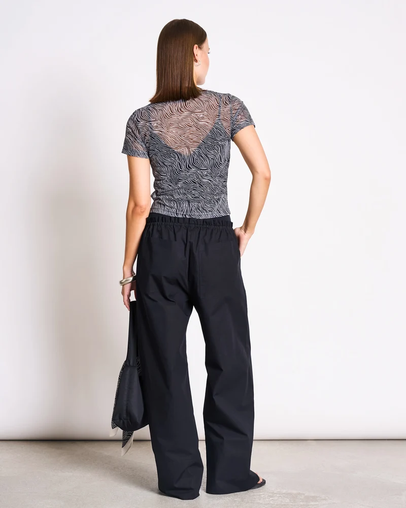 Hose Drawstring Wide Pants Kiva Black