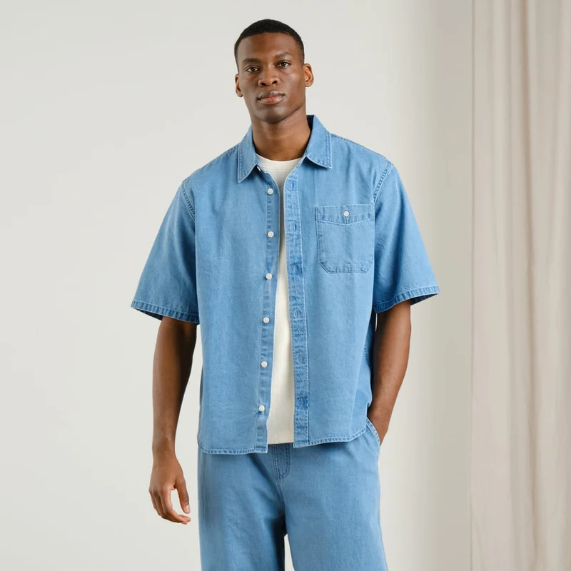 Hemd Skalhamn Denim Light Blue