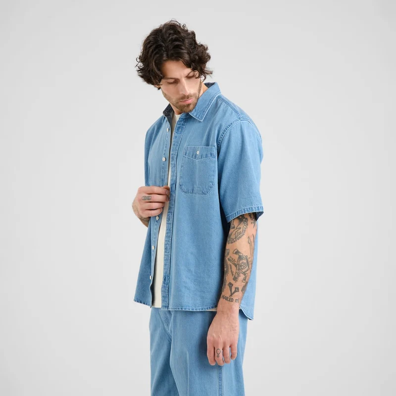 Hemd Skalhamn Denim Light Blue