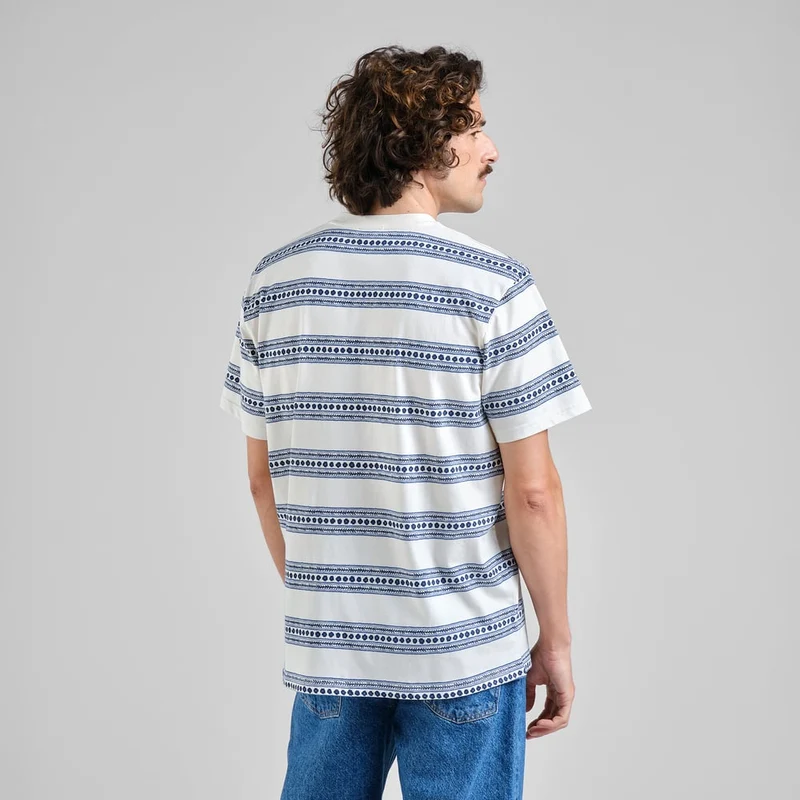 T-Shirt Stockholm Floral Stripe Blue
