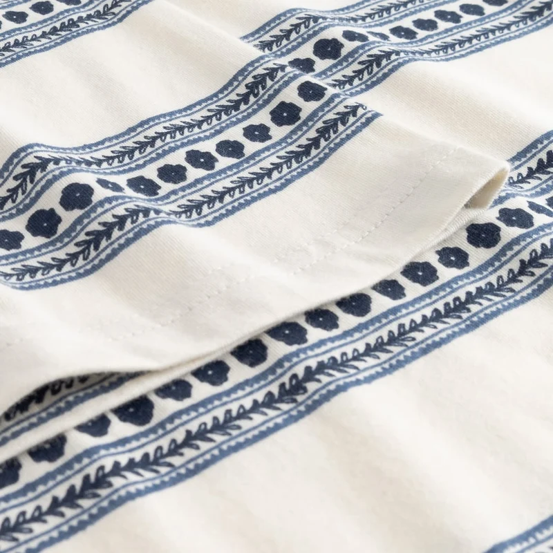 T-Shirt Stockholm Floral Stripe Blue