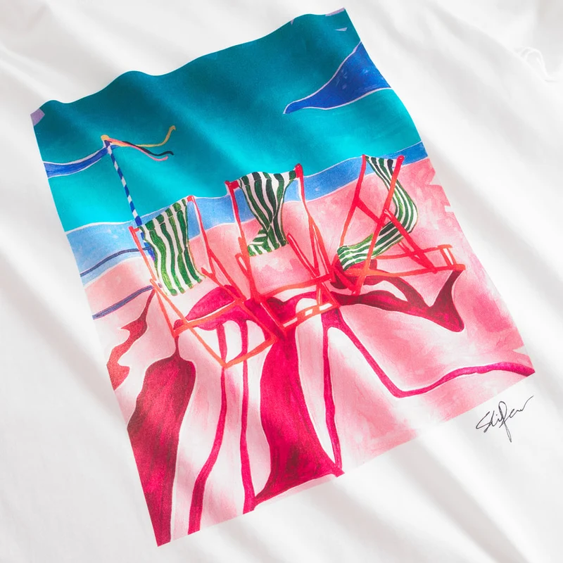 T-Shirt Vadstena Deck Chairs White
