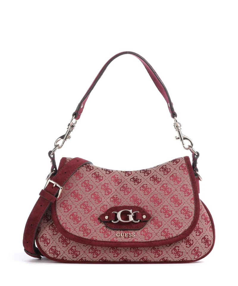 Guess Samantha Schultertasche merlot logo