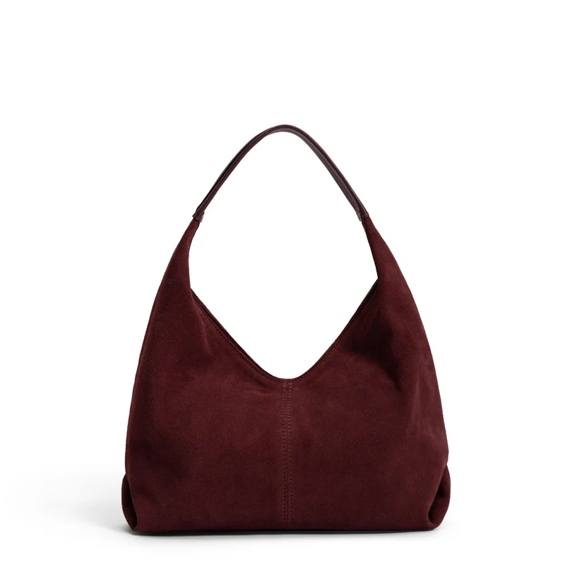 Isabel Bernard Honoré Grace Mini bordeauxrote Wildleder-Handtasche IB21132-152